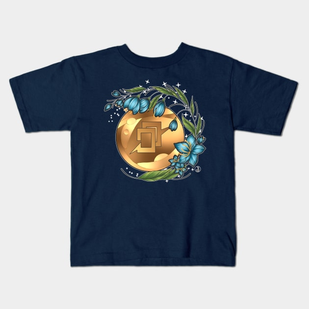 Astrologian from FF14 Job Crystal with Flowers Kids T-Shirt by SamInJapan